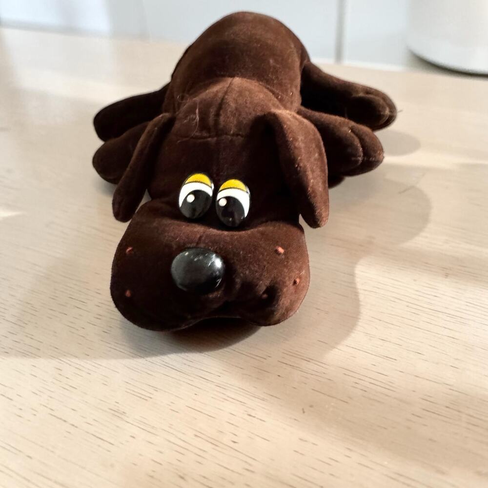 Vintage 1985 Tonka Pound Puppy Large Plush Brown Original Tag 80s Stuffed Dog